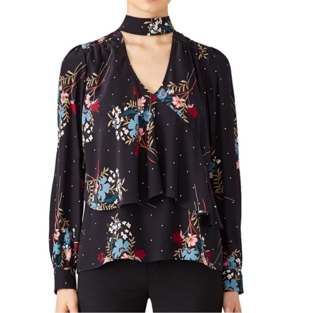 PARKER silk floral blouse